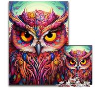 1000 Piece Jigsaw Puzzle Pink Owl Puzzles for Adults Ideal for Lover, Perfect Christmas, New Year, Valentine's Gift 26X38CM/10.23x14.96inch