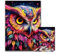 1000 Piece Jigsaw Puzzle Pink Owl Puzzles for Adults Ideal for Lover, Perfect Christmas, New Year, Valentine's Gift 26X38CM/10.23x14.96inch