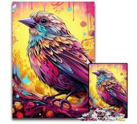 1000 Piece Jigsaw Puzzle Pink Sparrow Wooden Jigsaw Puzzles Relax & Challenge, Colorful Home Decor Art, for Friends 50x75CM/19.68x29.52inch