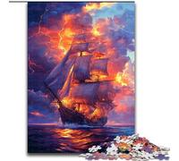 1000-Piece Jigsaw Puzzle Pirate Ship cardboard Jigsaw 26X38CM Perfect for Family Fun, Party Games, Birthday Party Favors