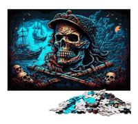 1000 Piece Jigsaw Puzzle Pirate Skeleton cardboard Jigsaw Puzzles Relax & Challenge, Colorful Home Decor Art, for Friends 26X38CM/10.23x14.96inch