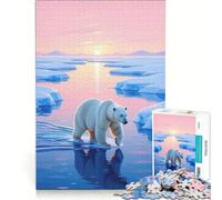 1000 Piece Jigsaw Puzzle Polar Bear Floe Sunset, Brain Teaser Game, Decompressing Intellectual, Birthday Present, Gifts, 38x52cm