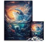 1000 Piece Jigsaw Puzzle Polar Bear Puzzle for Age 14+ Educational Challenge Fun Activities at Home, Birthday Gifts, Travel Gifts 50X75CM
