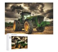 1000 Piece Jigsaw Puzzle, Powerful Farm Tractor Under Stormy Skies