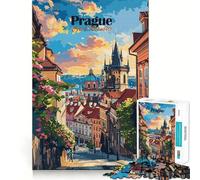 1000 Piece Jigsaw Puzzle Prague Cityscape Exact Cut Play Smart Brain Toy Relax Time Game Christmas Art Display (50x75cm)
