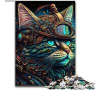 1000-Piece Jigsaw Puzzle Psychedelic Cat Warrior 1000 Pieces Puzzles for Adults Educational & Fun Indoor Game for Home Decor (Szie 26x38cm)