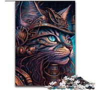 1000 Piece Jigsaw Puzzle Psychedelic Cat Warrior Impossible Jigsaw Puzzles for Adults size 26x38cm Educational Brain Teaser, Artistic Home & Office Decor, 14+ Age