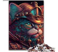1000 Piece Jigsaw Puzzle Psychedelic Cat Warrior JigsawPuzzle 1000 Pieces for Adults Family Interaction & Brain Challenge, Family Activity Challenge (Szie 26x38cm)