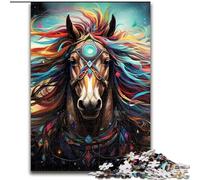 1000 Piece Jigsaw Puzzle Psychedelic Colored Horses cardboard Puzzles for Birthdays, Christmas, Halloween, Thanksgiving, Easter (Szie 26x38cm)