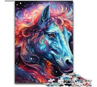 1000 Piece Jigsaw Puzzle Psychedelic Colored Horses Jigsaw Puzzle Made of cardboard,Brain Challenge Gift, Educational Activity for Teenagers 1000pcs(26x38cm)