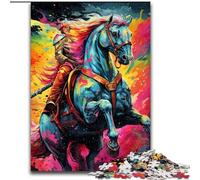 1000 Piece Jigsaw Puzzle Psychedelic Colored Horses Jigsaw Puzzle Made of cardboard,for Teenagers & Teens, Ideal Birthday 1000pcs(26x38cm)