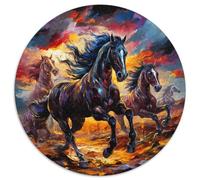 1000-Piece Jigsaw Puzzle Psychedelic Colored Horses Puzzles for Adults Challenging Brain Teaser for Teenagers, Family Game Night Fun (67.5x67.5cm)