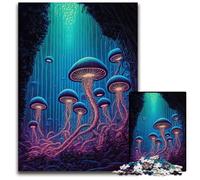 1000 Piece Jigsaw Puzzle Psychedelic Mushroom Fores cardboard Jigsaw Puzzles Relax & Challenge, Colorful Home Decor Art, for Friends 26X38CM/10.23x14.96inch