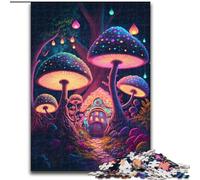 1000-Piece Jigsaw Puzzle Psychedelic Mushrooms Puzzle Made of cardboard,Family Interactive Game, Brain Teaser Gift, Educational Toy 1000pcs(26x38cm)