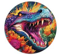 1000-Piece Jigsaw Puzzle Psychedelic Nile Crocodile Puzzles for Adults Challenging Brain Teaser for Teenagers, Family Game Night Fun (67.5x67.5cm)