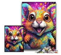 1000 Piece Jigsaw Puzzle Psychedelic Squirrel Difficult Puzzles for Adults 26x38 cm Perfect for Birthday, Christmas