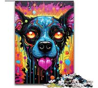 1000 Piece Jigsaw Puzzle Psychedelic The Hyena Made of Wood, Interactive Family Game, Suitable for Ages 14+ 50x75cm An for Christmas Or Birthdays