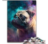 1000-Piece Jigsaw Puzzle Pug Nebula Puzzles for Adults size 50x75cm Relax & Challenge, Colorful Home Decor Art, for Friends