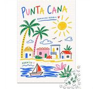 1000 Piece Jigsaw Puzzle, Punta Cana Travel Wall Art, 70x50cm/1000pcs, for Adults, Puzzle Lover Present, Family Activity And Quiet Weekends