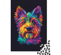 1000 Piece Jigsaw Puzzle, Rainbow Yorkshire Terrier, 70x50cm/1000pcs, for Adults, Idea, Family Activity And Holiday Downtime