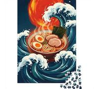 1000 Piece Jigsaw Puzzle, Ramen Bowl Amidst Crashing Waves, 52x38cm/1000pcs, for Adults, Relaxing Winter Hobby, Home Relaxation And Time at Home