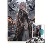 1000 Piece Jigsaw Puzzle Raven Maiden in Burning City Brain Teaser Game Decompressing Intellectual Birthday Present Gifts 38x26cm