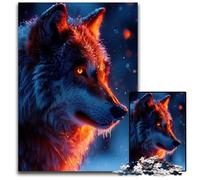 1000 Piece Jigsaw Puzzle Red Eye Wolf Impossible Jigsaw Puzzles for Adults Brain TeaserHome Decor Perfect 1000 PCS(38x26cm)