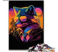 1000 Piece Jigsaw Puzzle Red Fox Hitman Gangster Jigsaw Puzzle 1000 Pieces Interactive Family Game, Suitable for Ages 14+ Size 50X75CM