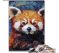 1000 Piece Jigsaw Puzzle Red Panda Night Sky Made of Wood, Idea, Humorous Artwork, Detailed Artwork 50x75cm An for Christmas Or Birthdays