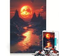 1000 Piece Jigsaw Puzzle Red Planet Landscape with River Brain Teaser Game Decompressing Intellectual Birthday Present Gifts 38x26cm