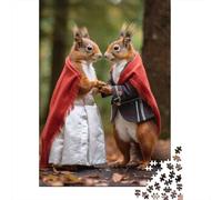 1000 Piece Jigsaw Puzzle, Red Squirrel Wedding, 52x38cm/1000pcs, for Adults, Winter Indoor Activity, Weekend Downtime And Cosy Evenings