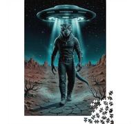 1000 Piece Jigsaw Puzzle, Reptilian Alien Under UFO Beam, 70x50cm/1000pcs, for Adults, Festive Gift Idea, Family Activity And Holiday Downtime
