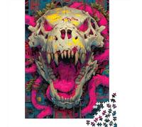 1000 Piece Jigsaw Puzzle, Roar of The Forgotten Beast - Expressionist Fury Skull, 52x38cm/1000pcs, for Adults, Puzzle Lover Present, Winter Home Activity And Time at Home