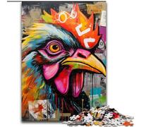 1000-Piece Jigsaw Puzzle Rooster Graffiti cardboard Jigsaw Puzzles for Adults Brain Challenge, for Teenagers & Home Decor size : 26x38cm