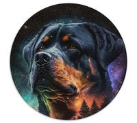1000 Piece Jigsaw Puzzle Rottweiler Round Jigsaw Puzzles 1000 Pieces for Adults Relax & Challenge, Colorful Home Decor Art, for Friends 1000pcs (67.5x67.5cm)