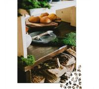 1000 Piece Jigsaw Puzzle, Rustic Wooden Shelf with Natural Elements, 70x50cm/1000pcs, for Adults, Winter Indoor Activity, Weekend Downtime And Time at Home
