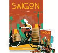 1000 Piece Jigsaw Puzzle Saigon Vietnam Poster Exact Cut Play Smart Brain Toy Relax Time Game Christmas Art Display (50x75cm)