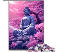1000 Piece Jigsaw Puzzle Sakura Blossom Buddha Made of Wood, Perfect Home Or Office Decor, Ideal 50x75cm DIY Art Decor