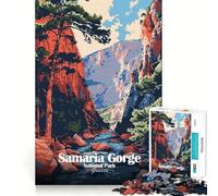 1000 Piece Jigsaw Puzzle Samaria Gorge National Park Greece Exact Cut Play Smart Brain Toy Relax Time Game Christmas Art Display (38x26cm)