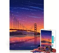 1000 Piece Jigsaw Puzzle San Francisco Pixel Night Exact Cut Play Smart Brain Toy Relax Time Game Christmas Art Display (50x75cm)