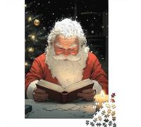 1000 Piece Jigsaw Puzzle, Santa Claus Reading by Candlelight Christmas, 70x50cm/1000pcs, for Adults, Idea, Family Activity And Cosy Winter Evenings
