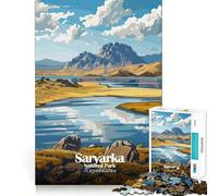 1000 Piece Jigsaw Puzzle Saryarka National Park, Kazakhstan Flawless Fit Art Brain Boosting Play Rest Time Play Christmas Wall Art (38x52cm)