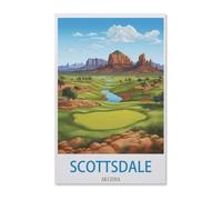 1000 Piece Jigsaw Puzzle,Scottsdale Arizona Vintage Travel Poster Golf,Adults Children Wood Toy Educational Game(75x50cm)-H48