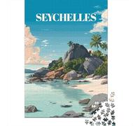 1000 Piece Jigsaw Puzzle, Seychelles Beach Travel, 38x26cm/1000pcs, for Adults, Shared Puzzle Activity, Weekend Leisure And Time Together