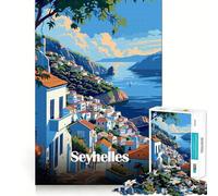 1000 Piece Jigsaw Puzzle Seychelles Coastal Town Flawless Fit Art Brain Boosting Play Rest Time Play Christmas Wall Art (50x75cm)