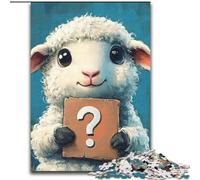 1000 Piece Jigsaw Puzzle Sheep Asking Questions 1000 Piece Jigsaw Puzzles for Adults Educational Games Beautiful Decoration (Size 26x38cm)