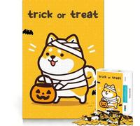 1000 Piece Jigsaw Puzzle Shiba Inu Mummy Trick Or Treat Neat Edge Decor Problem Solve Fun Easy Time Fun Xmas Decor Gift(38x26cm)