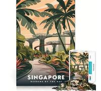 1000 Piece Jigsaw Puzzle Singapore Gardens by The Bay Neat Edge Decor Problem Solve Fun Easy Time Fun Xmas Decor Gift (50x75cm)