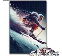 1000 Piece Jigsaw Puzzle Ski Vintage Skiing Made of Wood, Fun Activity for at Home 50x75cm DIY Decoration Brain Challenging