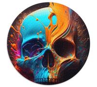 1000 Piece Jigsaw Puzzle Skull Explosion 1000Pc Adults Round Jigsaw Puzzle for Mother'S Day, Birthdays, Christmas (Size 67.5x67.5cm)